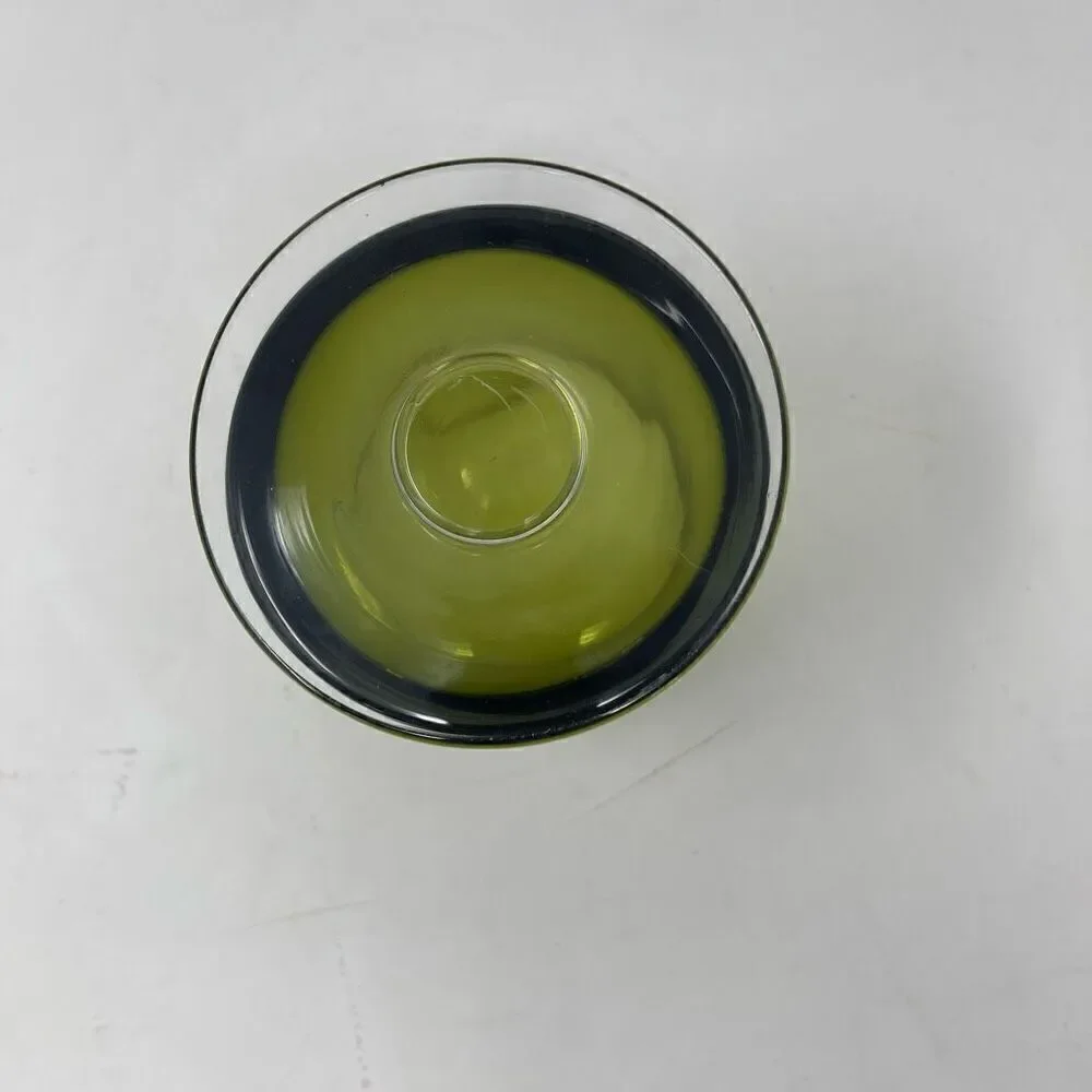 Mid-century, modern fluted hurricane style glass dish ￼